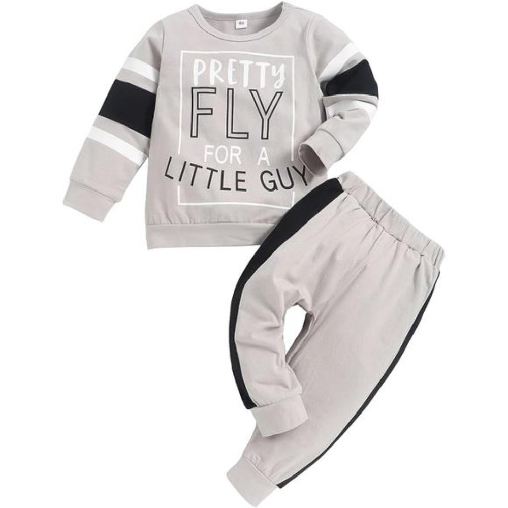 NEW Toddler Baby Boy Fall Winter Clothes 2-Piece Long Sleeve Top and Jogger Pant